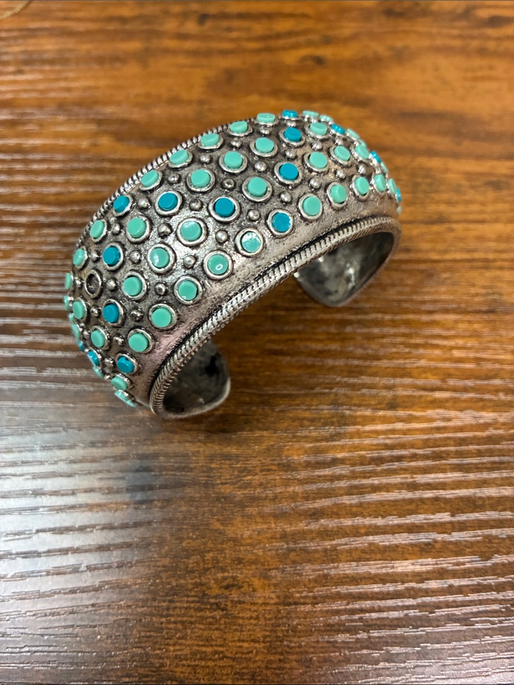 Lucky Brand Turquoise Dot Silver Cuff Bracelet - Women Jewelry